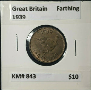 Great Britain 1939 1/4d Farthing KM# 843 #090