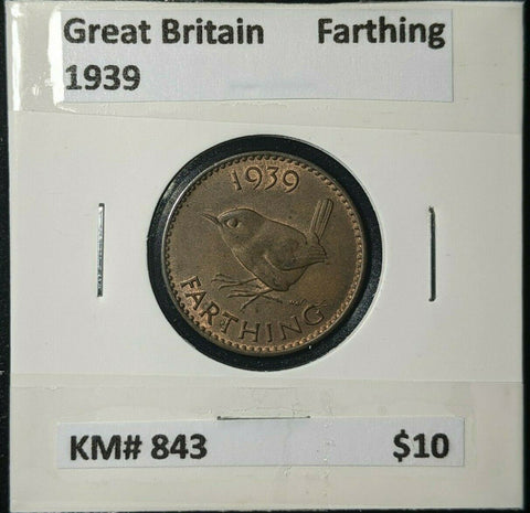 Great Britain 1939 1/4d Farthing KM# 843 #016