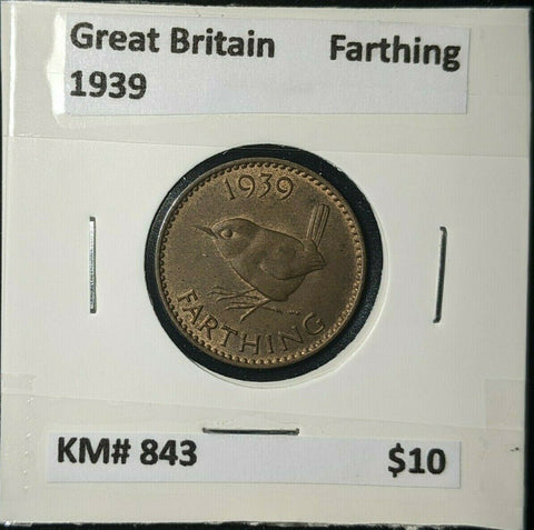 Great Britain 1939 1/4d Farthing KM# 843 #019