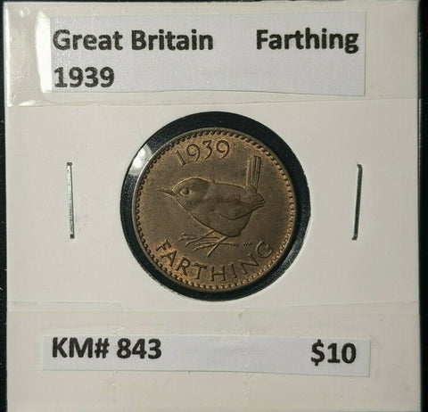 Great Britain 1939 1/4d Farthing KM# 843 #109