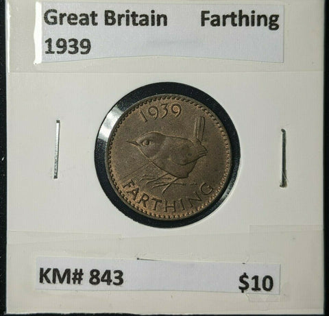 Great Britain 1939 1/4d Farthing KM# 843 #125