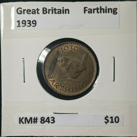 Great Britain 1939 1/4d Farthing KM# 843 #126