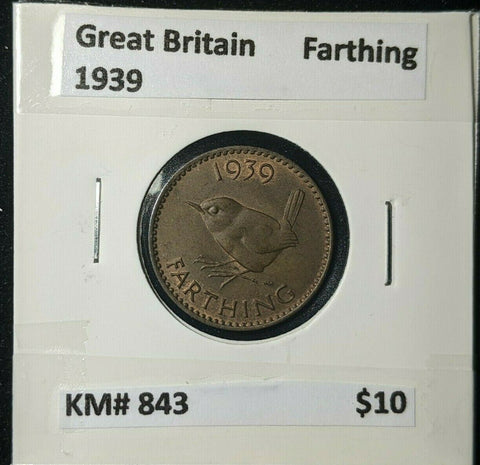 Great Britain 1939 1/4d Farthing KM# 843 #013