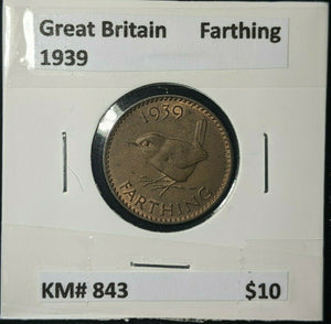 Great Britain 1939 1/4d Farthing KM# 843 #304