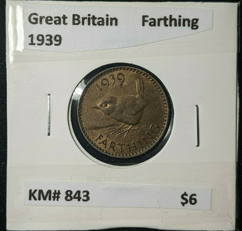 Great Britain 1939 1/4d Farthing KM# 843 #243
