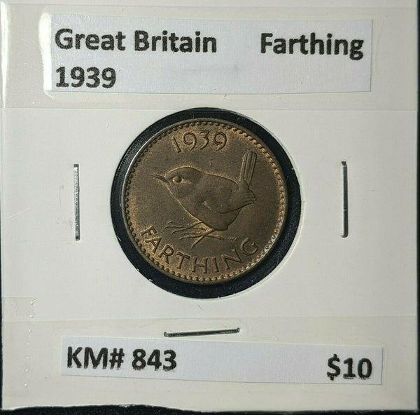 Great Britain 1939 1/4d Farthing KM# 843 #251