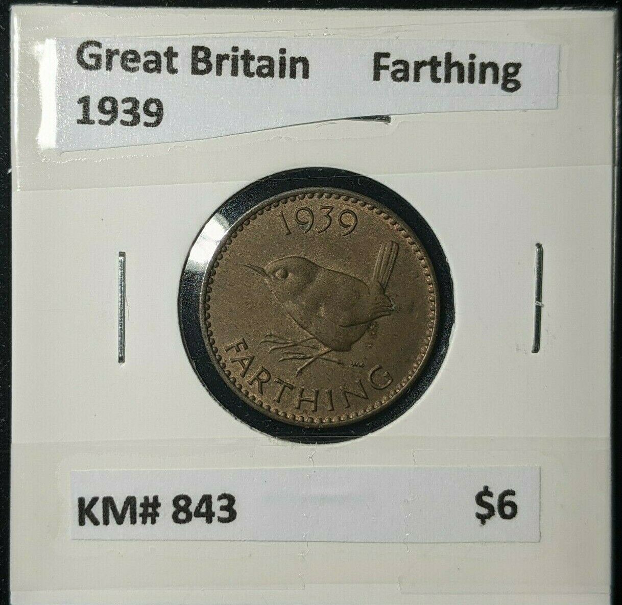 Great Britain 1939 1/4d Farthing KM# 843 #179