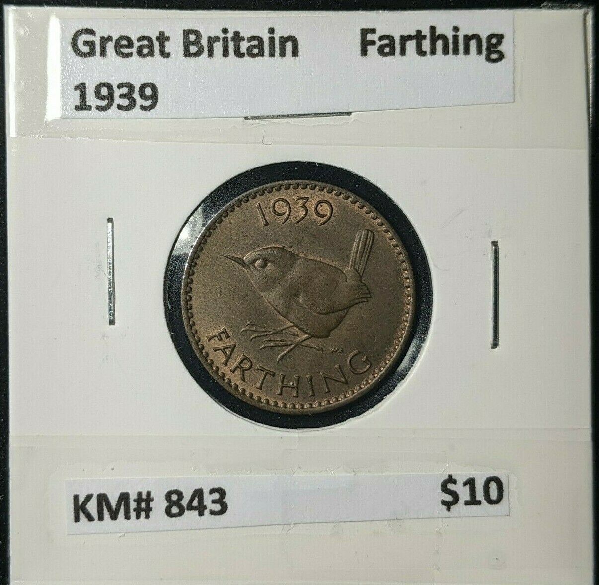 Great Britain 1939 1/4d Farthing KM# 843 #207