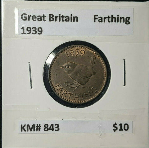 Great Britain 1939 1/4d Farthing KM# 843 #298