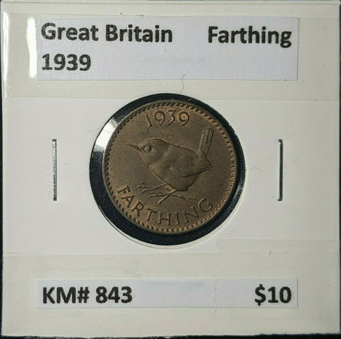 Great Britain 1939 1/4d Farthing KM# 843 #252