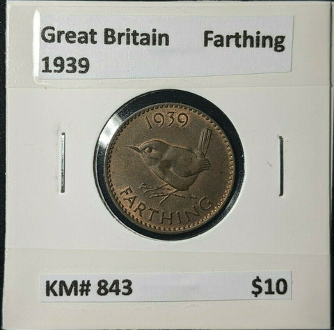 Great Britain 1939 1/4d Farthing KM# 843 #275