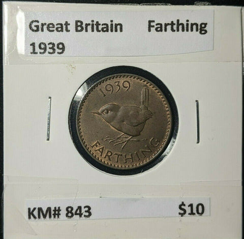 Great Britain 1939 1/4d Farthing KM# 843 #205