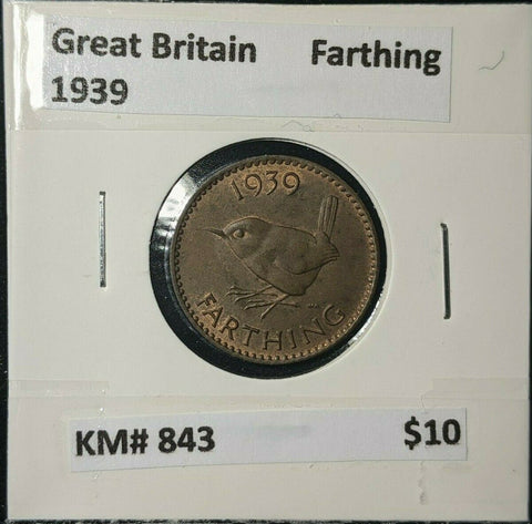 Great Britain 1939 1/4d Farthing KM# 843 #268