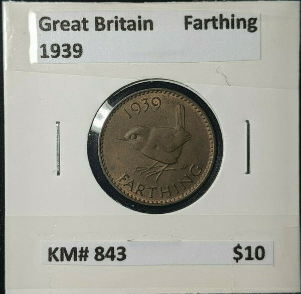 Great Britain 1939 1/4d Farthing KM# 843 #145