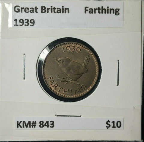 Great Britain 1939 1/4d Farthing KM# 843 #208