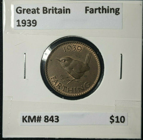 Great Britain 1939 1/4d Farthing KM# 843 #237