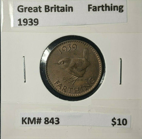 Great Britain 1939 1/4d Farthing KM# 843 #180