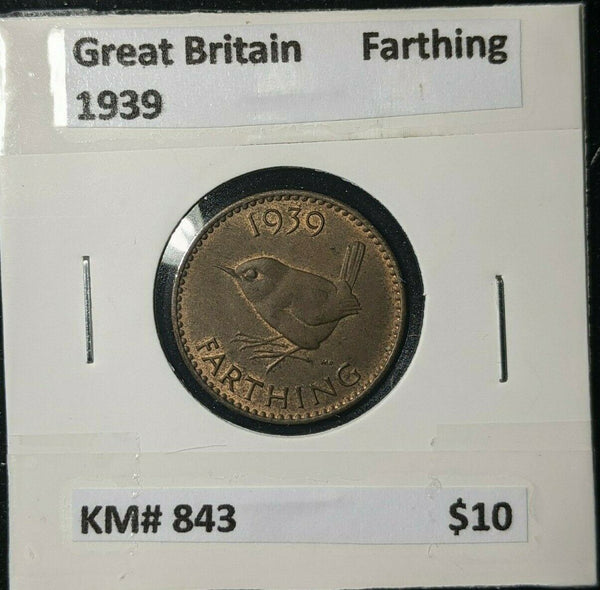 Great Britain 1939 1/4d Farthing KM# 843 #203