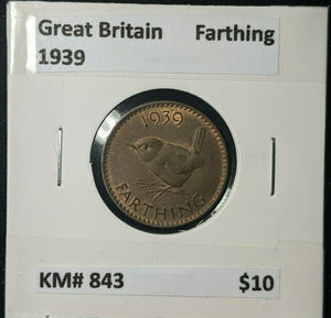 Great Britain 1939 1/4d Farthing KM# 843 #238