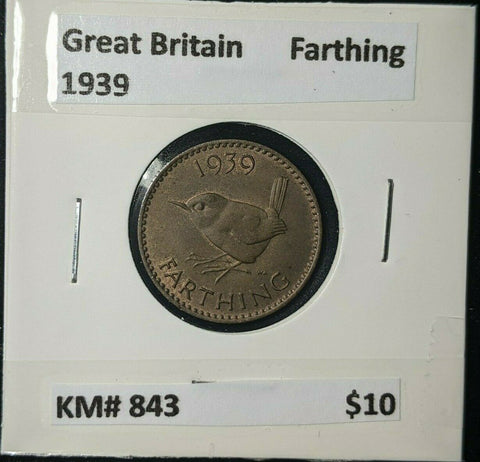 Great Britain 1939 1/4d Farthing KM# 843 #274