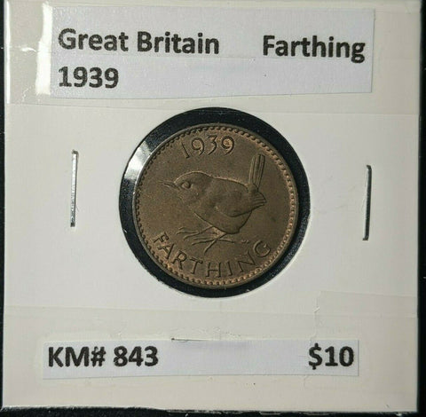 Great Britain 1939 1/4d Farthing KM# 843 #164