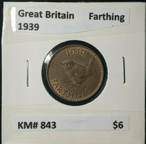 Great Britain 1939 1/4d Farthing KM# 843 #194