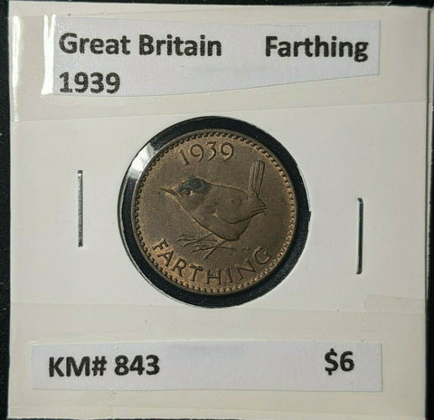 Great Britain 1939 1/4d Farthing KM# 843 #133