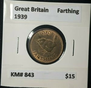 Great Britain 1939 1/4d Farthing KM# 843 #037