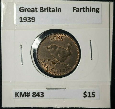 Great Britain 1939 1/4d Farthing KM# 843 #018