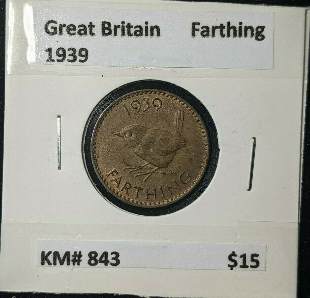 Great Britain 1939 1/4d Farthing KM# 843 #156