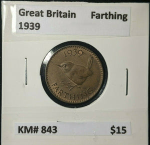 Great Britain 1939 1/4d Farthing KM# 843 #084
