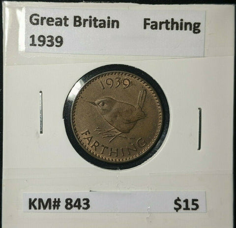 Great Britain 1939 1/4d Farthing KM# 843 #084