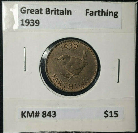 Great Britain 1939 1/4d Farthing KM# 843 #098
