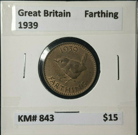 Great Britain 1939 1/4d Farthing KM# 843 #069