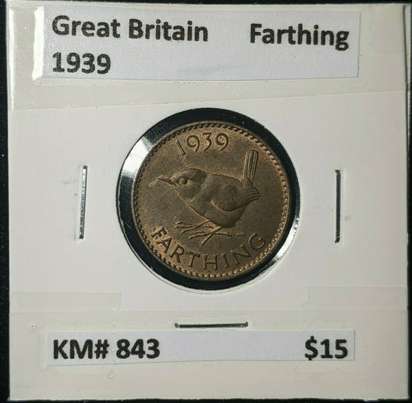 Great Britain 1939 1/4d Farthing KM# 843 #026