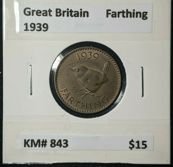 Great Britain 1939 1/4d Farthing KM# 843 #174