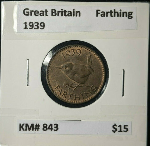 Great Britain 1939 1/4d Farthing KM# 843 #001