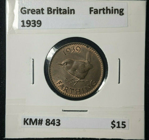 Great Britain 1939 1/4d Farthing KM# 843 #202