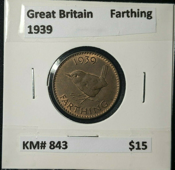 Great Britain 1939 1/4d Farthing KM# 843 #032