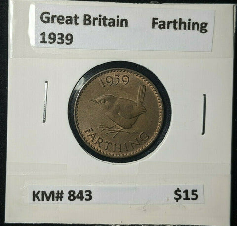 Great Britain 1939 1/4d Farthing KM# 843 #200