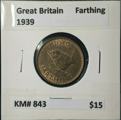 Great Britain 1939 1/4d Farthing KM# 843 #020