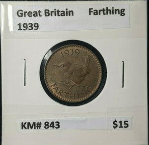 Great Britain 1939 1/4d Farthing KM# 843 #055