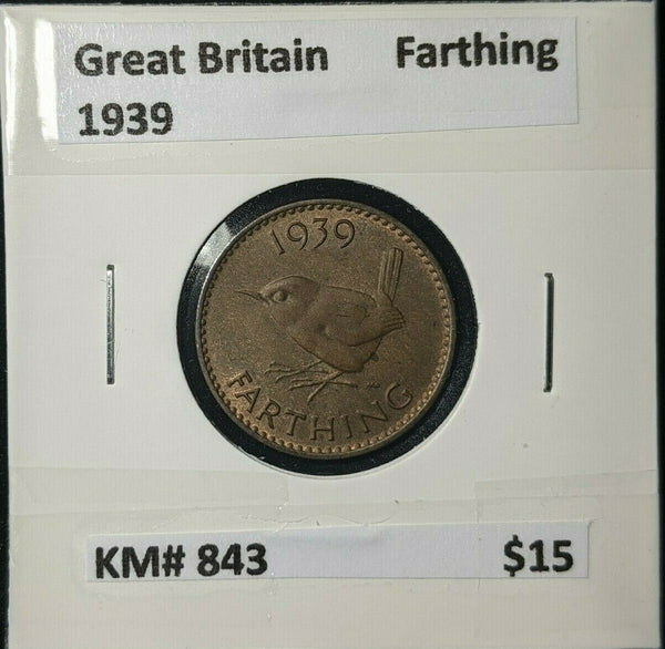 Great Britain 1939 1/4d Farthing KM# 843 #055