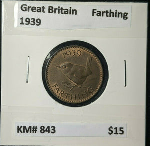 Great Britain 1939 1/4d Farthing KM# 843 #047