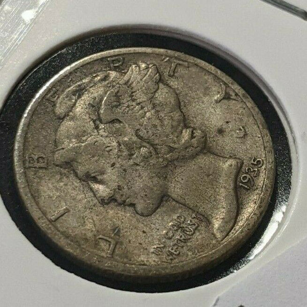 USA 1935 Dime KM# 140 Die Rotation Scratches #688