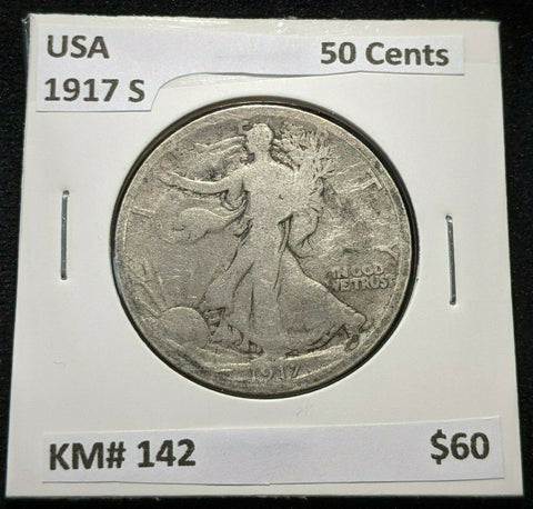 USA 1917 S 50 Cents KM# 142 #540   10A