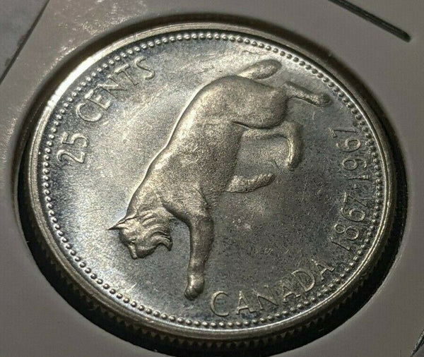 Canada 1867-1967 25 Cents KM# 68 Scratches #1593