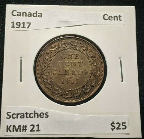 Canada 1917 Cent KM# 21 Scratches #1036