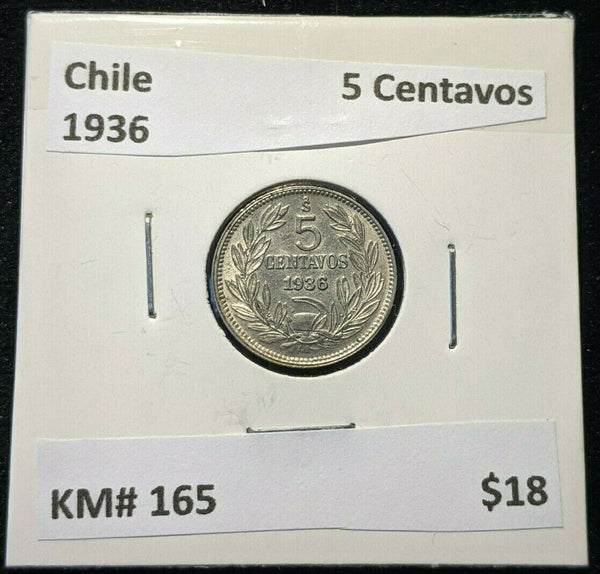 Chile 1936 5 Centavos KM# 165 #163