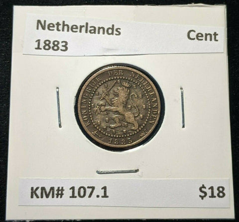 Netherlands 1883 Cent KM# 107.1 #067     4B
